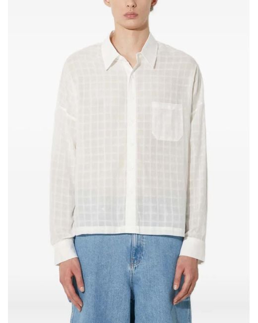 Stampd White Grid-Pattern Shirt for men