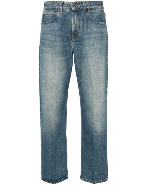 Victoria Beckham Blue Mid-rise Straight-leg Jeans