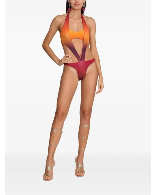 Amir Slama Pink X Tati Barbieri Gradient-Effect Swimsuit