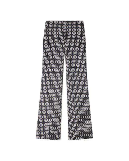 Sandro White Floral-Print Flowy Trousers