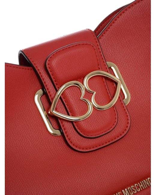 Moschino Red Love Heart-Motif Shoulder Bag