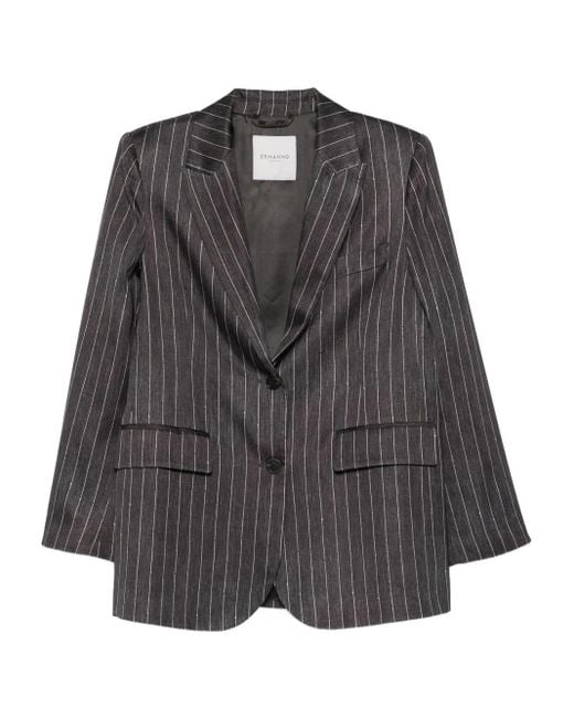 ERMANNO FIRENZE Gray Stripe-Pattern Blazer