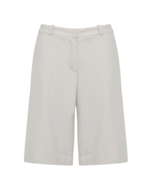 K-Way White Belt-Loop Bermuda Shorts
