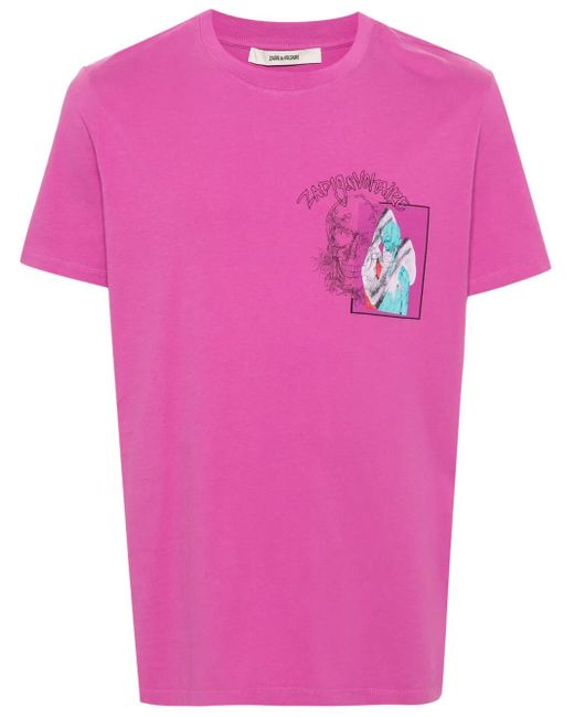 Zadig & Voltaire Purple Ted Photograph-Print T-Shirt for men
