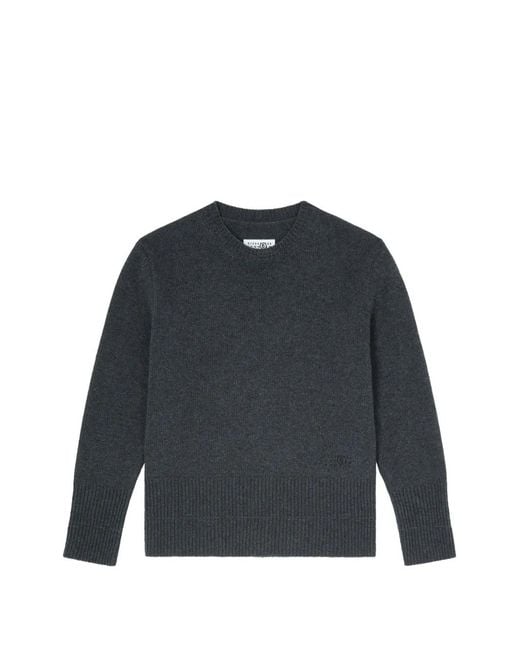 MM6 by Maison Margiela Blue Wool Crew-Neck Sweater for men