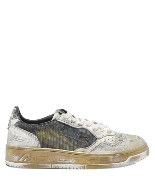 Autry Gray Sneakers mit Einsätzen aus Schlangenleder