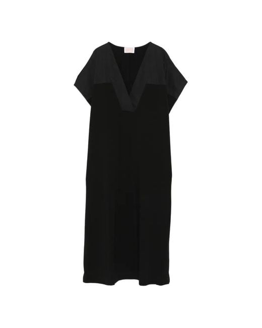Marina Rinaldi Black Nnwalga Midikleid Mit V-Ausschnitt