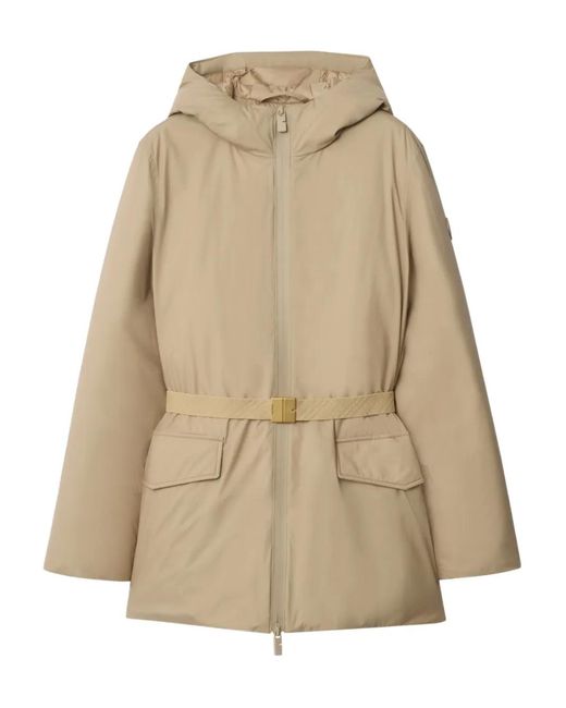 Manteau Ceinturé À Capuche Burberry en coloris Natural