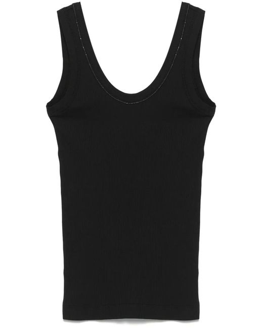 Brunello Cucinelli Geribbelde Tanktop in het Black