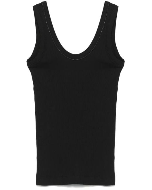 Brunello Cucinelli リブ タンクトップ Black