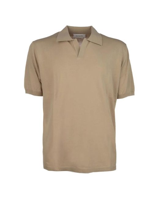 PAOLO RAGAZZINI Natural Polo En Maille Fine À Manches Courtes for men