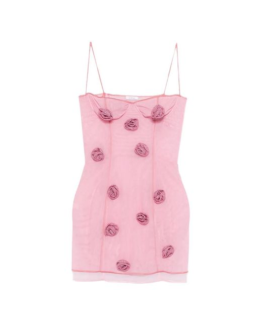 Oseree Pink Rose Balconette Mini Dress