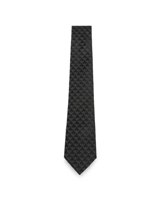 Emporio Armani White Logo-Pattern Tie for men