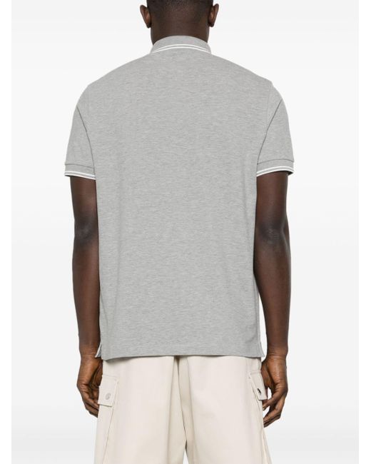 Stone Island Gray Piqué Cotton Polo Shirt for men