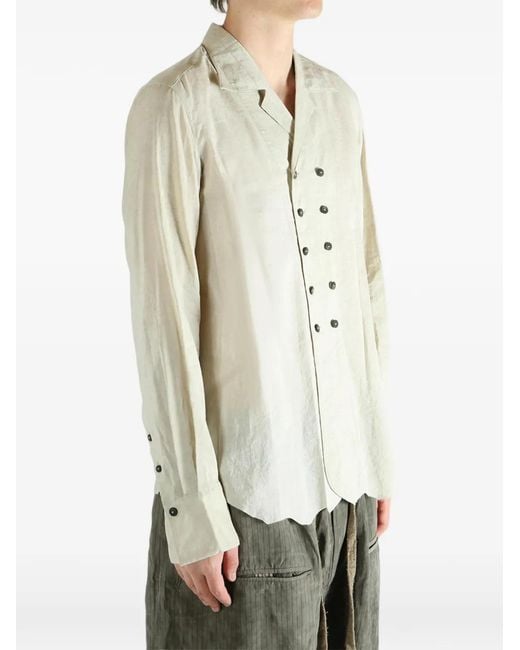Ziggy Chen White Double-Breasted Shirt for men