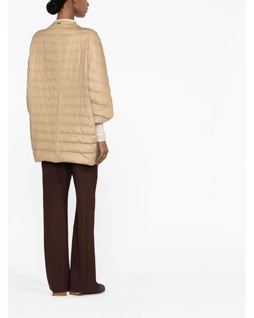 Herno Natural Bow-Detail Quilted Jacket