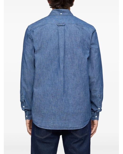 Closed Blue Button-Up Shirt for men