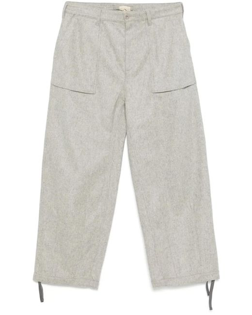 C P Company White Felted-Finish Trousers for men