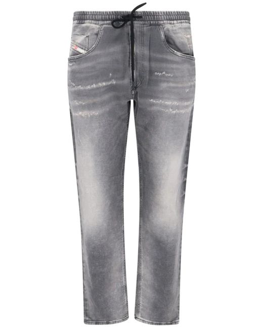 DIESEL Gray Elasticated-Waist Jeans for men