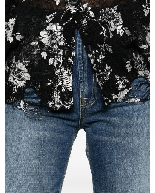 R13 Blue Janes Distressed Straight Jeans