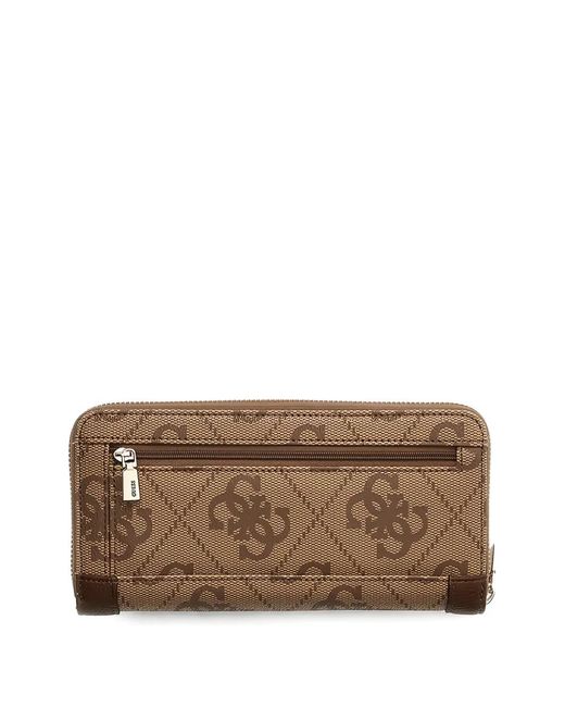 Guess Brown Maxi Karnilla 4G Monogram-Pattern Wallet