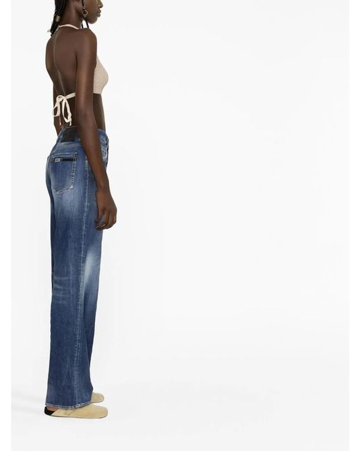 DSquared² Blue Wide-Leg Icon Jeans