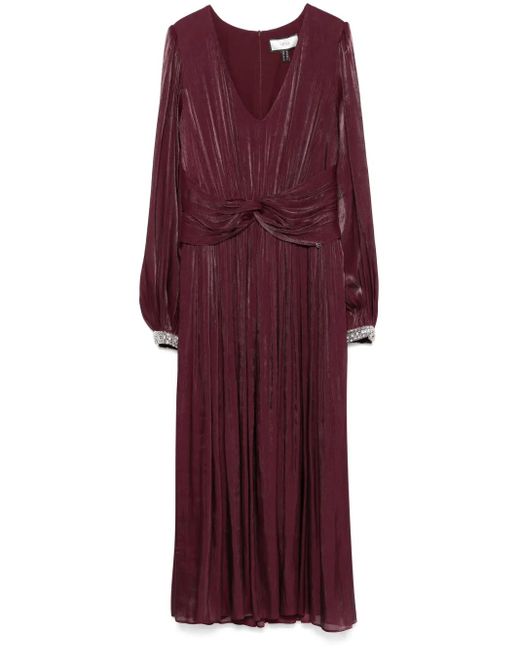 Vestido midi plisado Nissa de color Purple