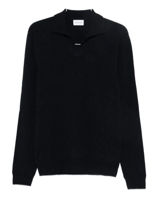 Scaglione Black Collared Sweater for men
