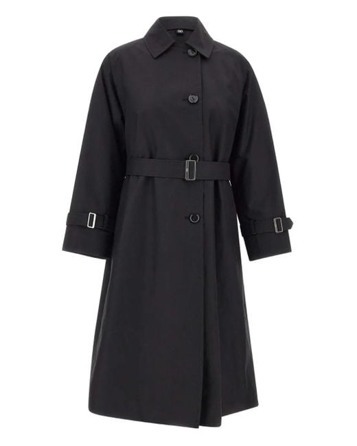 DUNO Black Belted Trench Coat
