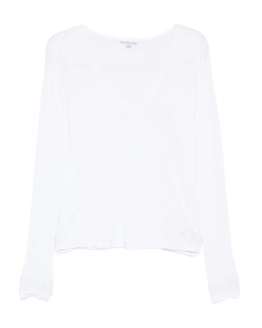 James Perse Vネック ロングtシャツ White