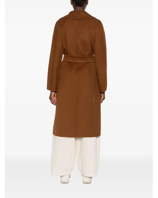Max Mara Brown Belted Notch-Lapel Coat