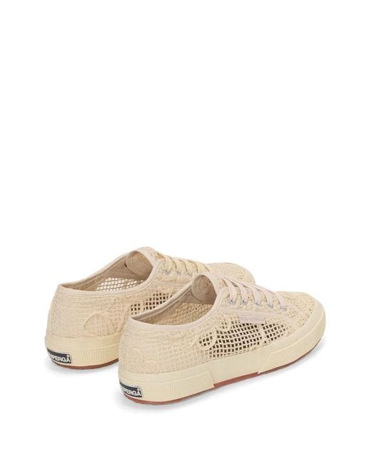 Superga White Macramé Sneakers