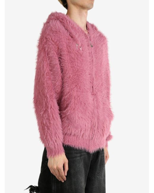 THUG CLUB Brushed Zipped Hoodie in Pink for Men | Lyst