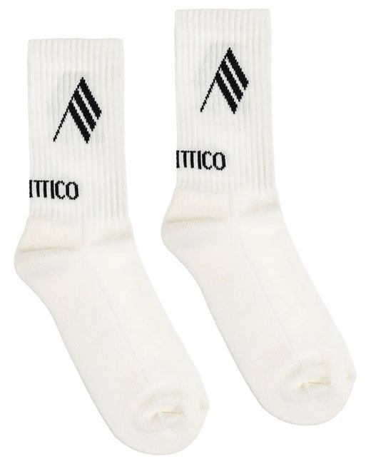 The Attico White Logo Socks