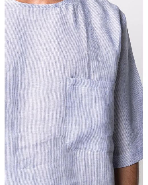 Dell'Oglio White Short-Sleeve Linen T-Shirt for men