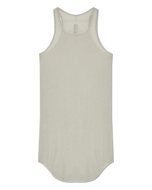 Rick Owens White Ribbed Racerback Tank Top for men