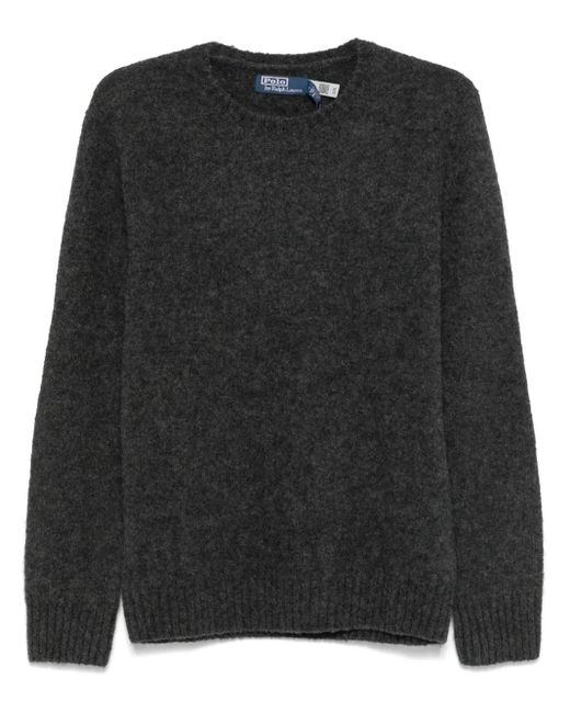 Polo Ralph Lauren Black Elbow-Patches Sweater for men