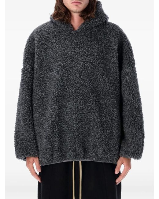 Fear Of God Gray Faux-Shearling Hoodie for men