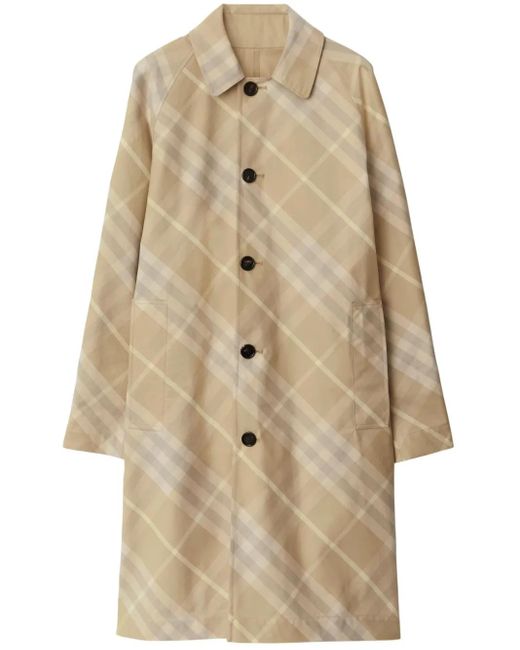 Burberry Natural Wendbarer Car Mantel Mit Karomuster