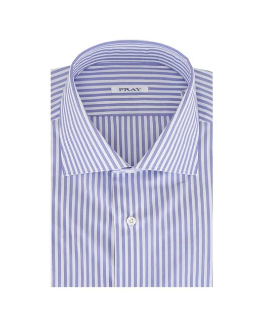 Fray Blue Striped-Pattern Shirt for men