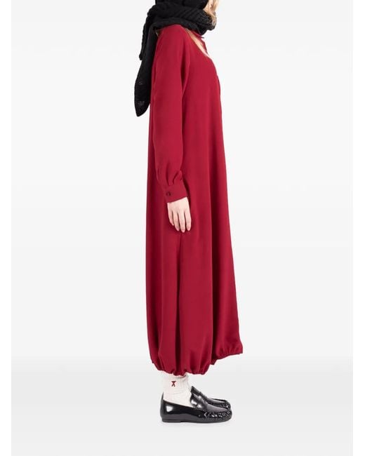 Societe Anonyme Red Le Panier Bubble-Hem Shirt Midi Dress