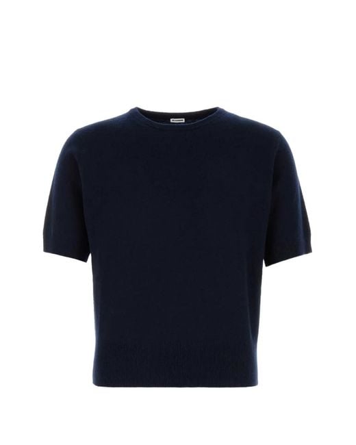Jil Sander Blue Short-Sleeved Sweater for men