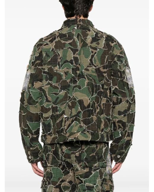 Chaqueta Camo Trucker Who Decides War de hombre de color Green
