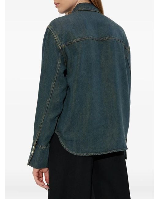 Samsøe & Samsøe Blue Chest-Pocket Denim Shirt