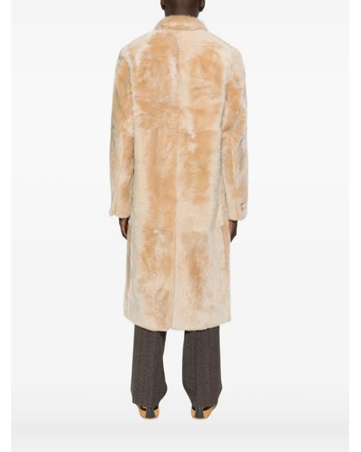 Fendi Natural Double-Breasted Coat for men