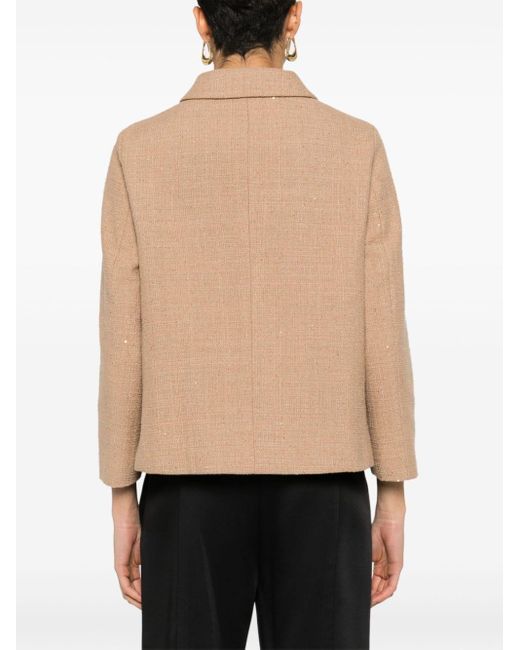 Herno Natural Sequin-embellished Tweed Jacket