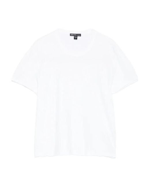 Camiseta de manga corta de algodón James Perse de color White
