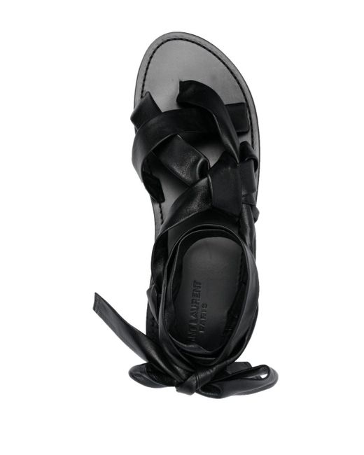 Saint Laurent Black Open-Toe Strap-Detail Sandals for men