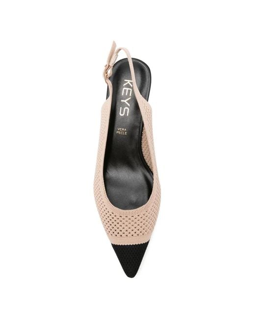 Keys Natural Pumps Mit Sschwarzerkappe