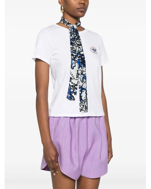 ALESSANDRO ENRIQUEZ White Patch-Detail T-Shirt